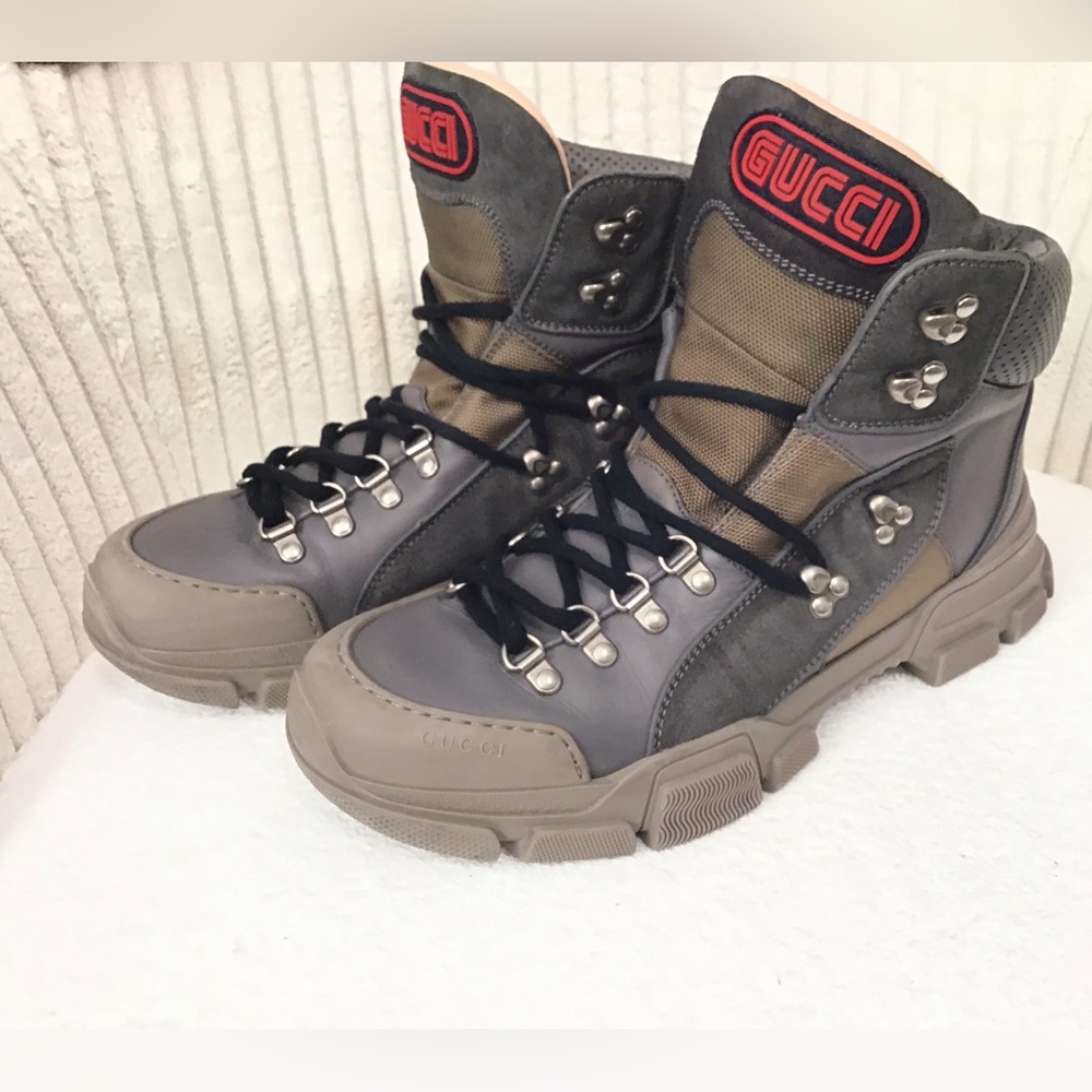 Gucci Men's Boots in Gray and Tan - Picture 2 of 13